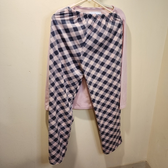 Goodnight Kiss Pink Plaid Cozy Pajama Set Size M - Picture 4 of 10